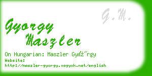 gyorgy maszler business card